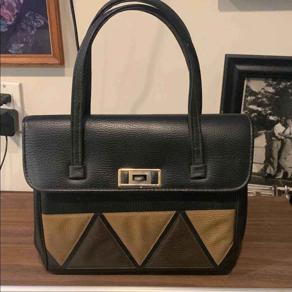 Chic Black and Gold Satchel